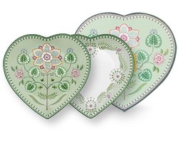 Pip Studio Bord Hartvormig - Lily&Lotus - Bordenset - Donkergroen - 23cm - Set van 2