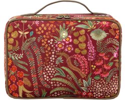 Pip Studio Casey Beauty Case - Querida Velvet Toilettas - Rood - 27x10x19cm