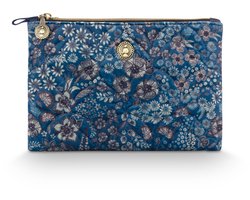 Pip Studio - Charly Make-up Tasje Dames - Toilettas - Daisy Dreams - Blauw - 24x1x15.5cm
