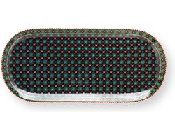 Pip Studio Clover Green serveerschaal of cakeschaal 33.3 x 15.5 - Berry Blues porselein