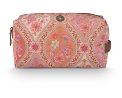 Pip Studio - Coco Make-up Tasje Dames - Toilettas - Ornamento - Oranje - 21.5x10x10.5cm