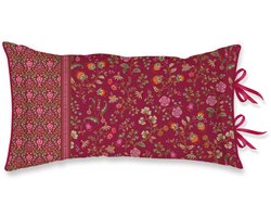 Pip Studio Flora Bangalore Cushion Sierkussen - 35 x 60 cm cm - Donker roze