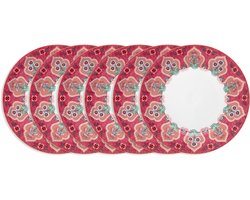 Pip Studio Flower Festival Borden - Ontbijtborden - Bordenset - Servies set van 6 - 21cm