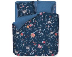 Pip Studio Flower Festival dekbedovertrek - Tweepersoons - 200x200/220 - Donker Blauw