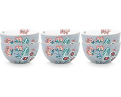 Pip Studio Flower Festival Kommen - Ontbijtkom - Ronde schaaltjes - Servies set van 6 - 12cm