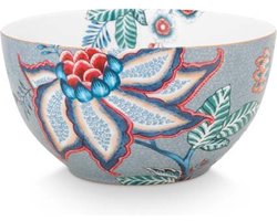 Pip Studio Flower Festival Ontbijtkom - Licht Blauw - Porselein - 15cm