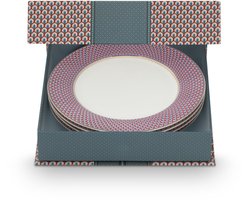 Pip Studio - Flower Festival - Set van 4 - Dinerborden - Multicolor - Porselein - 26,5 cm