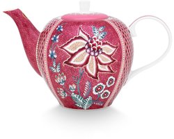 Pip Studio - Flower Festival - Theepot - Donkerroze - Porselein - 1,6l