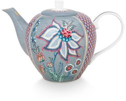 Pip Studio - Flower Festival - Theepot - Lichtblauw - Porselein - 1,6l