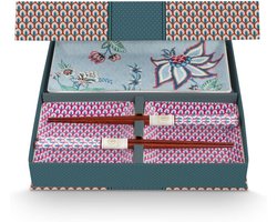 Pip Studio Gift Set - Oosters Servies - Tafel Dekken - Bloemenprint - 6 Delig - Blauw