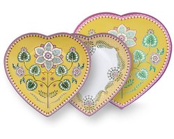 Pip Studio - Hartvormige Borden - Lily & Lotus - Geel - 21,5 cm - Set van 2