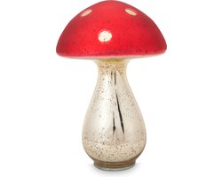 Pip Studio - Home Accessories - Decoratie Paddenstoel - Glas - Zilver/Rood - 24 cm
