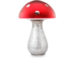 Pip Studio - Home Accessories - Decoratie Paddenstoel - Glas - Zilver/Rood - 30 cm