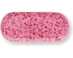 Pip Studio Jolie Pink Serveerschaal of Cakeschaal 33.3x15.5cm - Porselein - Roze Schaal - Bloemen