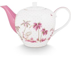 Pip Studio Jolie Pink Theepot 1.6 Ltr - Porselein - Roze en Gouden Accenten - Porselein