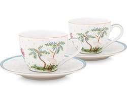 Pip studio. Jolie set van 2 espresso kop & schotel. dots gold