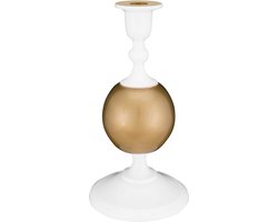 Pip Studio Kaarsenhouder - Aluminium Kandelaar - Woonaccessoires - Wit / Goud - 24cm