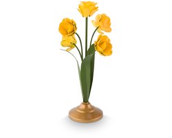 Pip Studio Kaarsenhouders - Bloem - Kandelaar van Metaal - Geel - 27.5cm