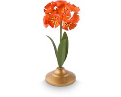 Pip Studio Kaarsenhouders - Bloem - Kandelaar van Metaal - Oranje - 22cm