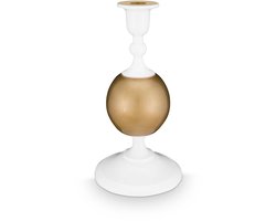 Pip Studio Kandelaar Sphere - Kaarsenhouder van Metaal - Wit/ Goud - 24cm