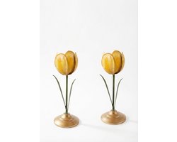 Pip Studio - kandelaren - 21cm - geel - set van 2