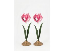Pip Studio - kandelaren - 26cm - roze - set van 2