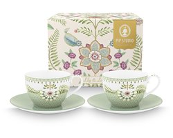 Pip Studio - Kopjes & schotels - Lily & Lotus - Lichtgroen - 300 ml - Set van 2
