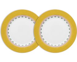 Pip Studio La Majorelle Dinerborden - Geel - Porselein - Set van 2 - 26.5cm