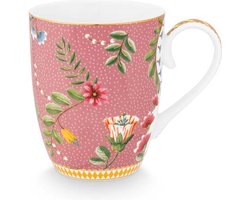 Pip Studio La Majorelle Grote Mok met Oor - Roze - Porselein - 350ml
