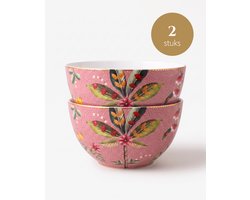 Pip Studio - La Majorelle - Set van 2 - Ontbijtkommen - Roze - Porselein - 15cm