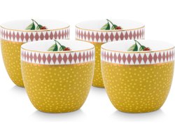 Pip Studio La Majorelle Yellow - Set van vier Eierdopjes Geel - Cadeaudoos