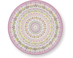 Pip Studio Lily & Lotus bord ⌀32cm - Moon delight Multi - serveerbord - onderbord - Lila - Roze bord
