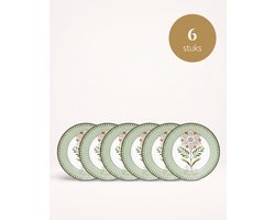 Pip Studio - Lily & Lotus - Borden - Light Green - 21 cm - Set van 6