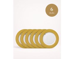 Pip Studio - Lily & Lotus - Borden - Uni Yellow - 26,5 cm - Set van 6