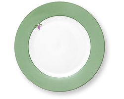Pip Studio Lily & Lotus Light Green Ontbijtbord of Lunchbord - Diameter: 23cm - Porselein - Lichtgroene Rand Bord