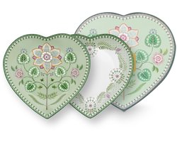 Pip Studio Lily & Lotus - Set/2 hartvormige borden - Cadeauset - Lichtgroen
