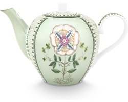 Pip Studio Lily & Lotus Theepot 1.6 Ltr. - Groen - Porselein - Vaatwasserbestendig - Groen
