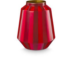 Pip Studio - Love Birds Stripes - Vaas - Metaal - Donkerrood - 24 x 29 cm