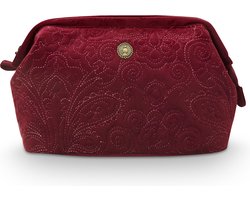 Pip Studio Make-up tas - Velvet Quiltey Days - Rood - 26x18x12cm