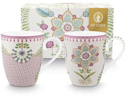 Pip Studio - Mokken - Lily & Lotus - Multicolor - 365 ml - Set van 2
