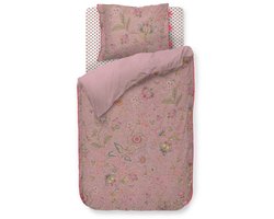 Pip Studio Mumbai Morning dekbedovertrek - Eenpersoons - 140 x 200/220 cm - Roze