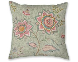 Pip Studio Mumbai Morning Square Cushion Sierkussen - 53 x 53 cm cm - Licht groen