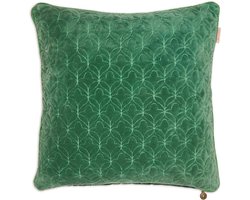 Pip Studio Quilty Dreams – Sierkussen – 45x45 cm – Groen – Dubbelzijdig – Katoenfluweel