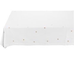 Pip Studio Royal Winter White Christmas Tafelkleed 160x250cm Wit Gouden Sterren Katoen