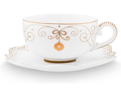 Pip Studio Royal Winter white - espresso kop en schotel - 125ml - wit - porselein - kerstservies