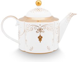 Pip studio Royal winter white - theepot - 1.6 ltr - porselein - wit - kerstservies - goudaccenten