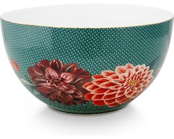 Pip-Studio - Schaal - Winter Wonderland - Hert / Bloemen - 18 cm - serveerschaal - kersttafel - kerstservies