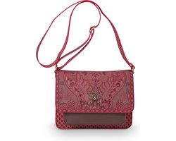 Pip Studio Schoudertas met Flap - Kyoto Festival - Donkerroze - 25x7x20cm