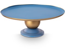 Pip Studio Serveerschaal Rond - Fruitschaal - Blauw/ Goud - 32x12.5cm