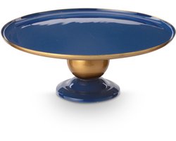 Pip Studio Serveerschaal Rond - Fruitschaal - Navy/ Goud - 32x12.5cm